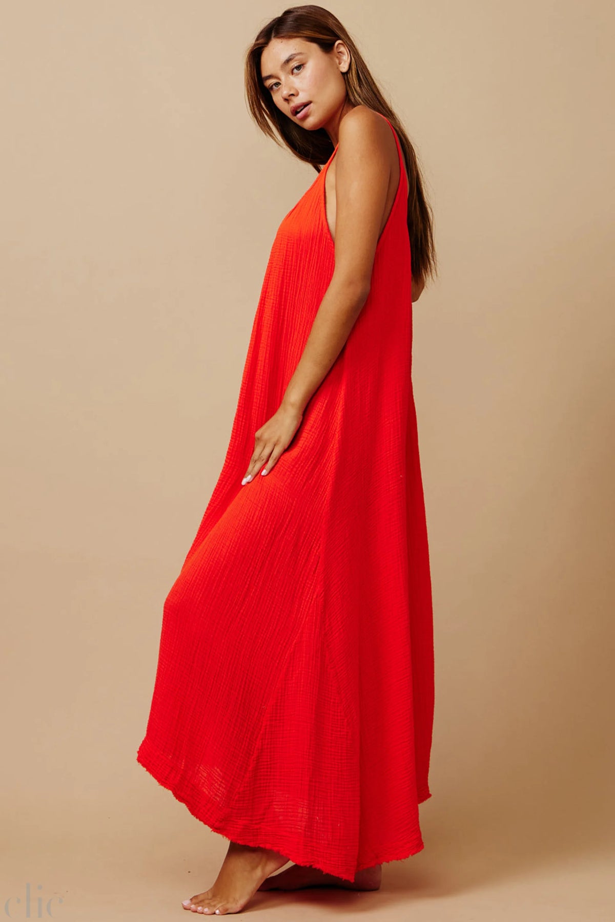 Tulum Gauze Dress in Dahlia, from 9 Seed