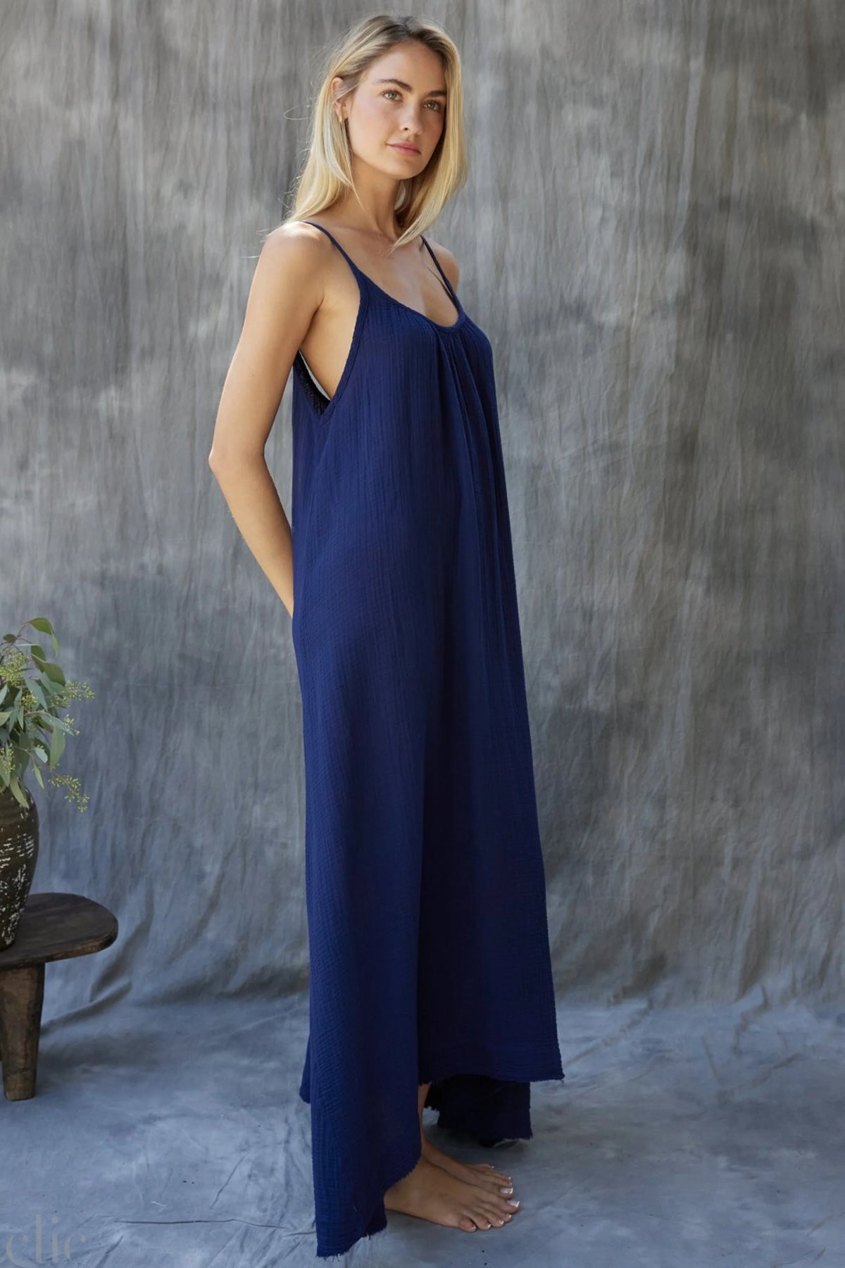 Tulum Gauze Dress in Pacific, from 9 Seed