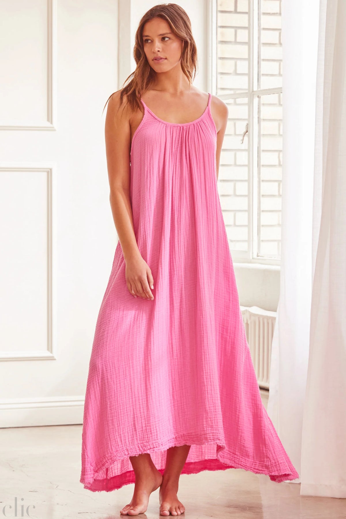 Tulum Gauze Dress in Peony, from 9 Seed