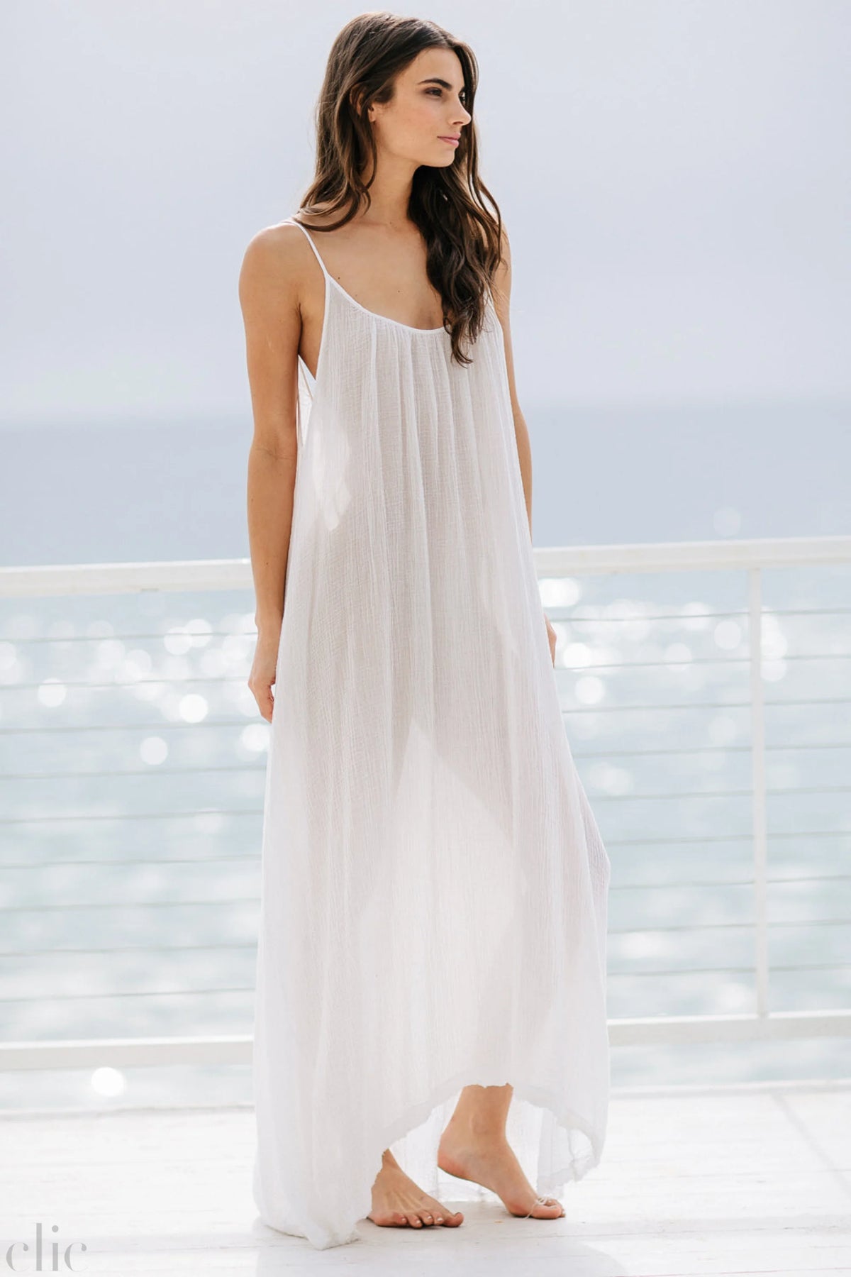 Tulum Gauze Dress in White, from 9 Seed