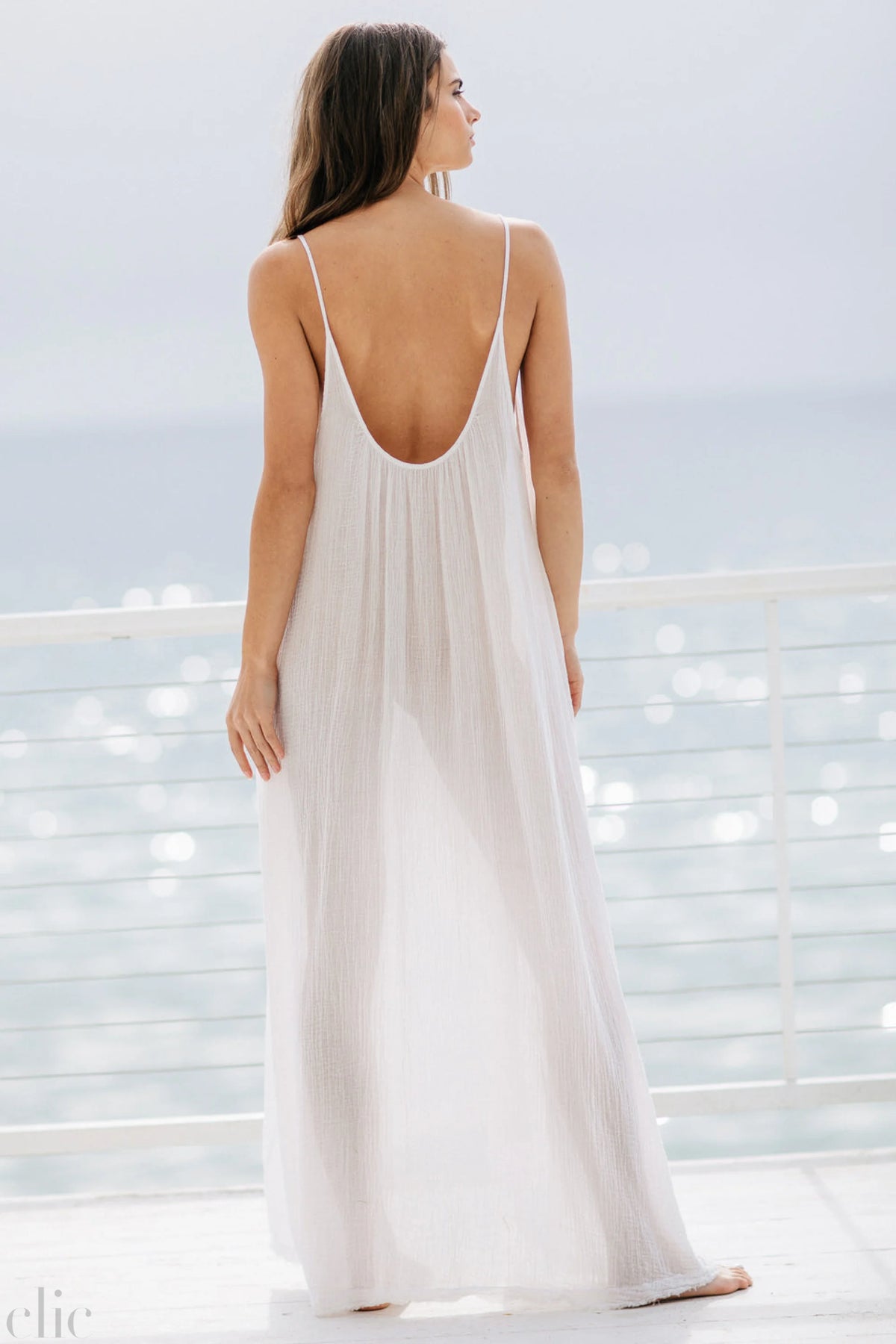 Tulum Gauze Dress in White, from 9 Seed