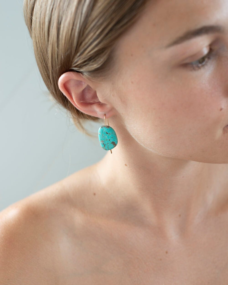 Stone Drop Earrings in Turquoise, from Mary Macgill