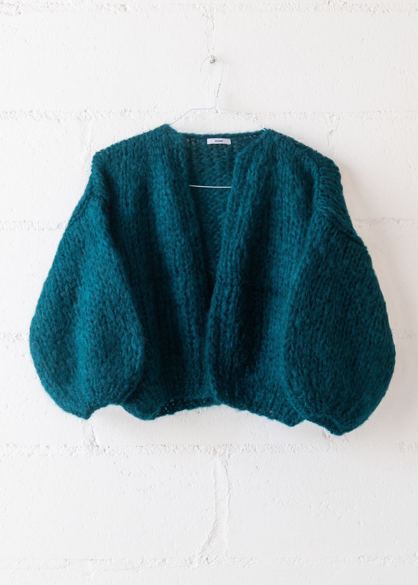 Mohair Bomber Cardigan in Emerald, from Maiami