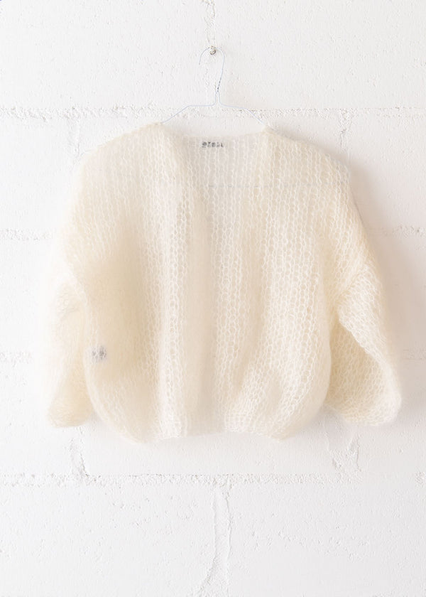 Mohair Light Bomber Cardigan in Creme, from Maiami