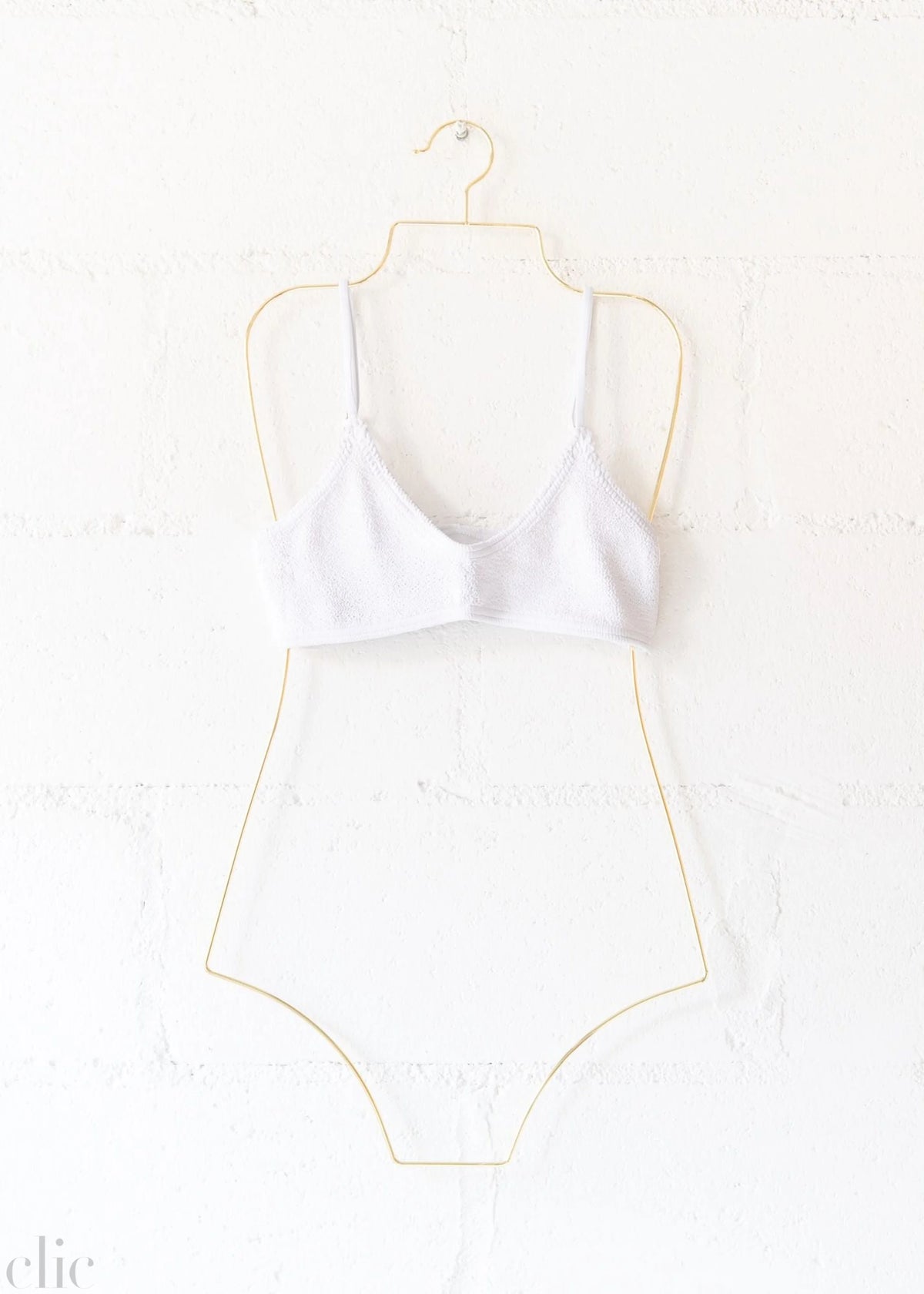 Maldives Spaghetti Straps Bikini Top in White, from Love & Bikinis