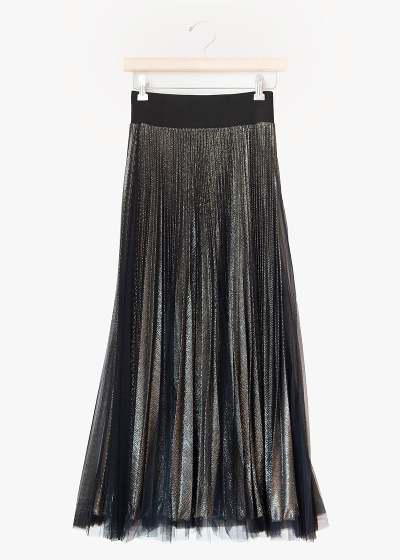 Glitter Tulle Layer Skirt in Silver, from Loyd Ford