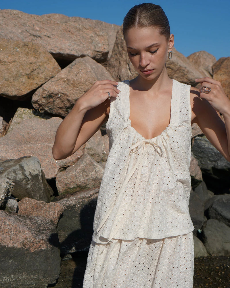 Reversible Uma Blouse in Ivory, from Proche