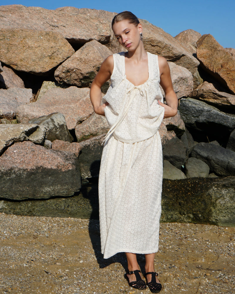Reversible Uma Blouse in Ivory, from Proche