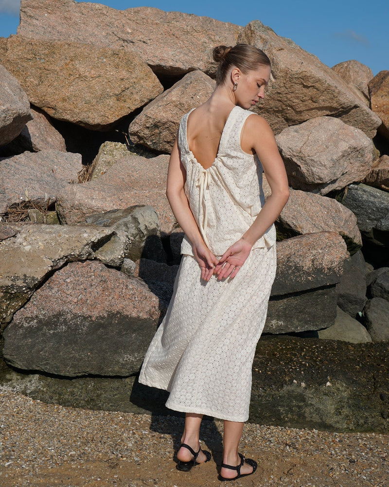 Reversible Uma Blouse in Ivory, from Proche