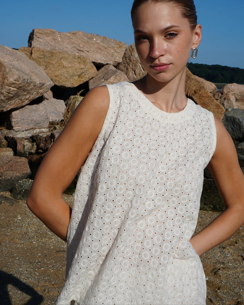 Reversible Uma Blouse in Ivory, from Proche