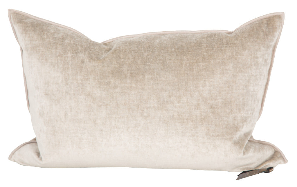 Velvet Pillow 16x24 in Ciment, from Maison De Vacances