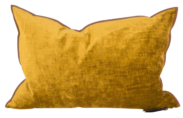 Velvet Pillow 16x24 in Ocre, from Maison De Vacances