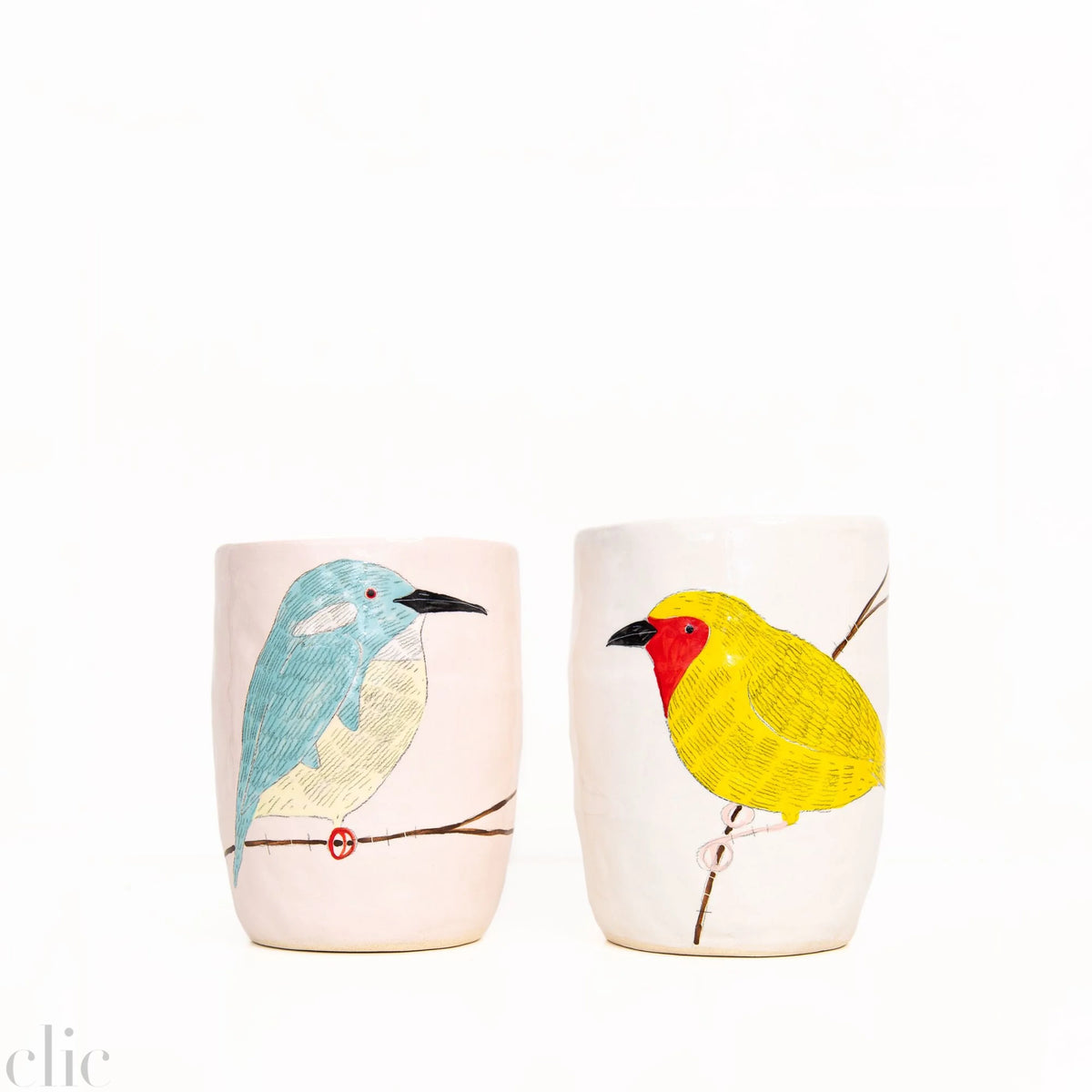 Small Bird Vase in Pink and Blue, from Gemma Orkin