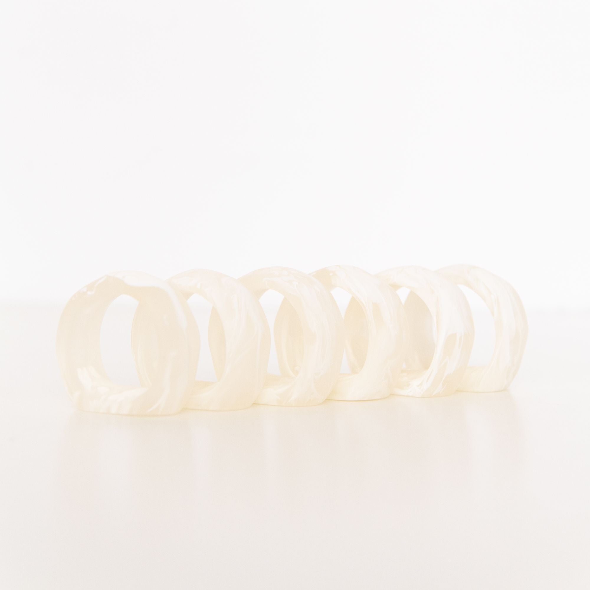 Set of 6 Napkin Rings in White Swirl, from Nashi Home