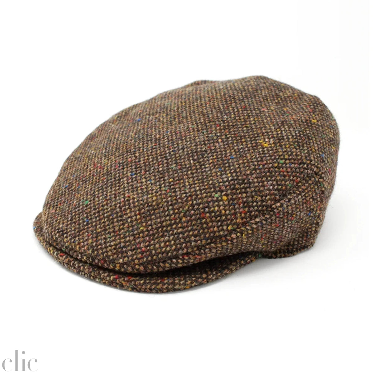 Vintage Tweed Cap in Brown Fleck Salt and Pepper, from Hanna Hats