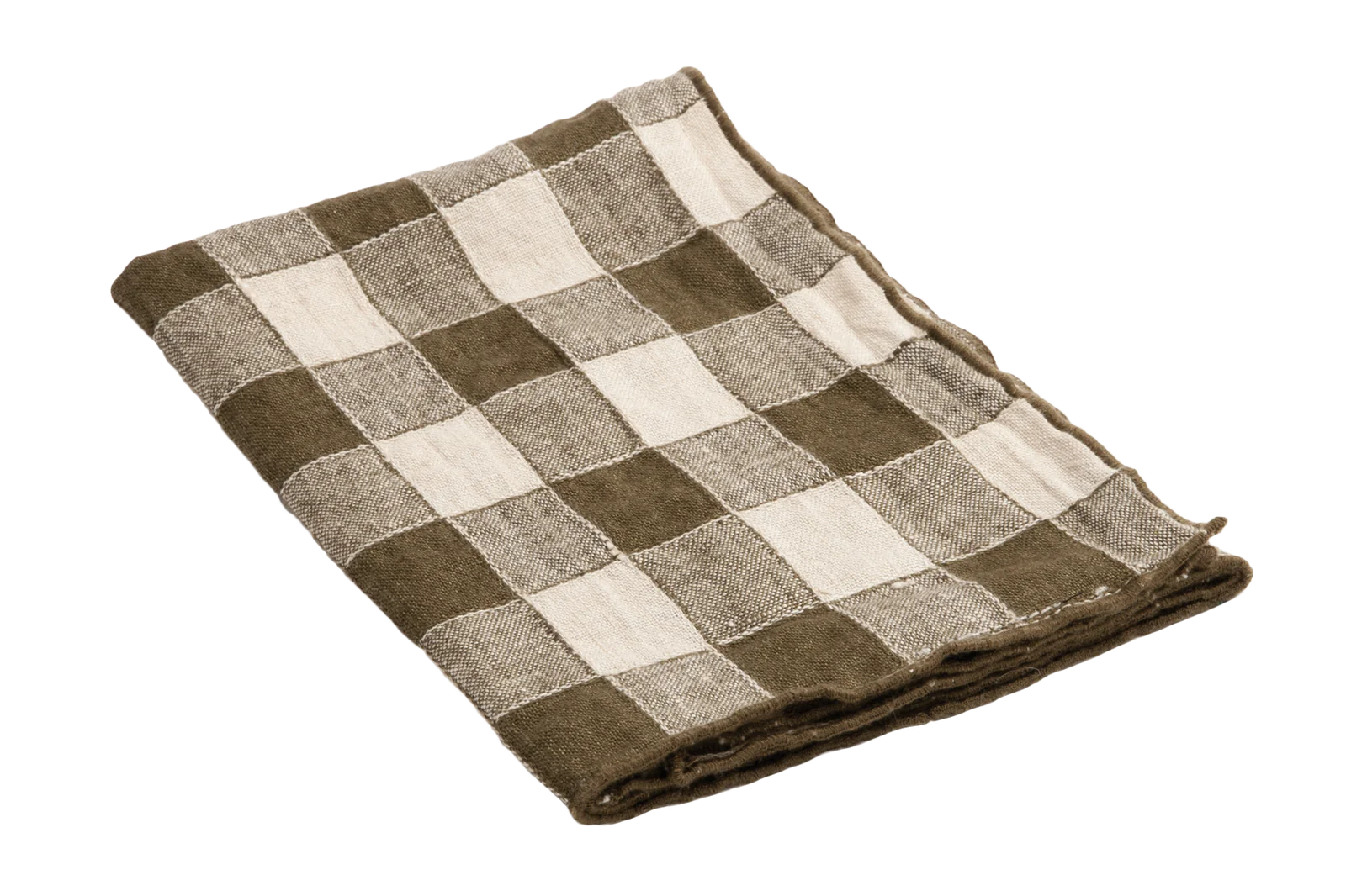 Vintage Vichy Bourdon Napkin in Fusain, from Maison de Vacances