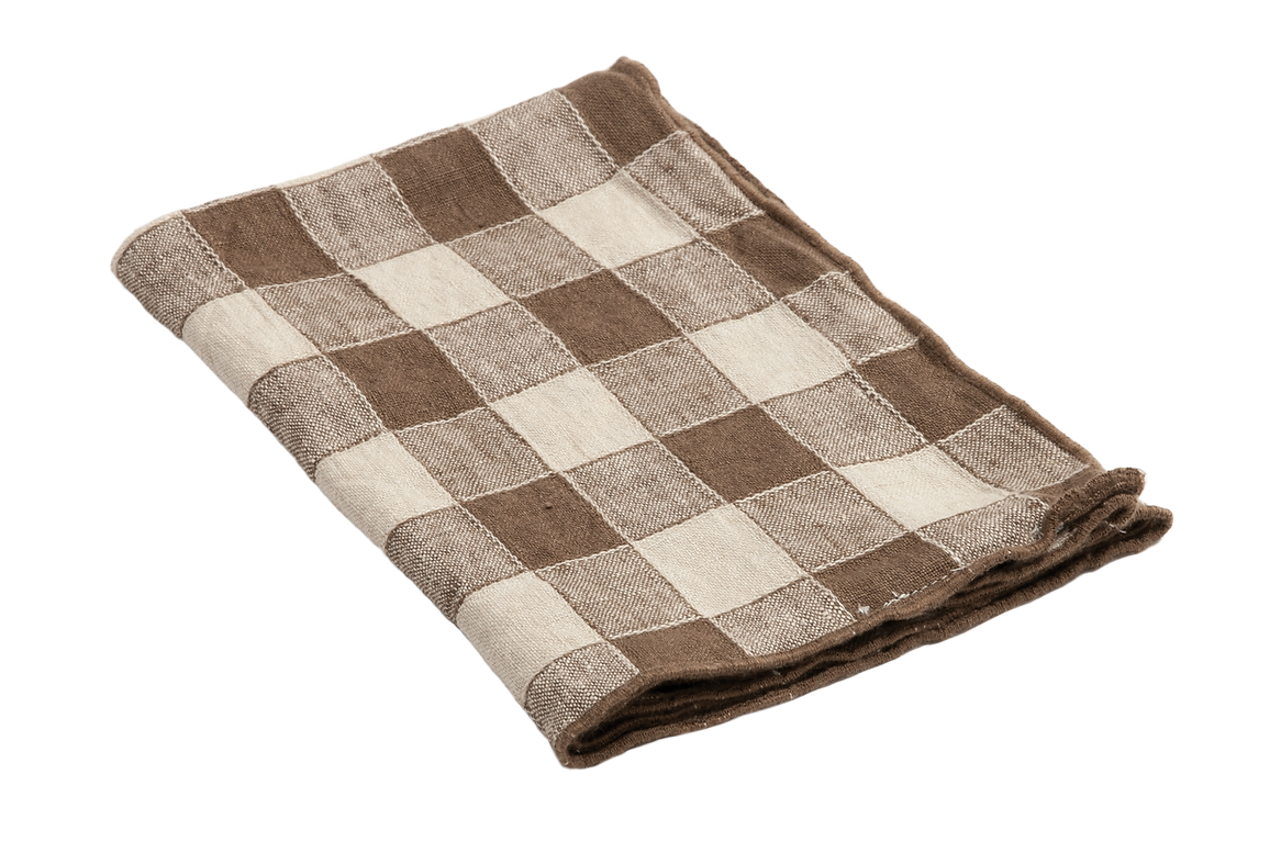 Vintage Vichy Bourdon Napkin in Noisette, from Maison de Vacances