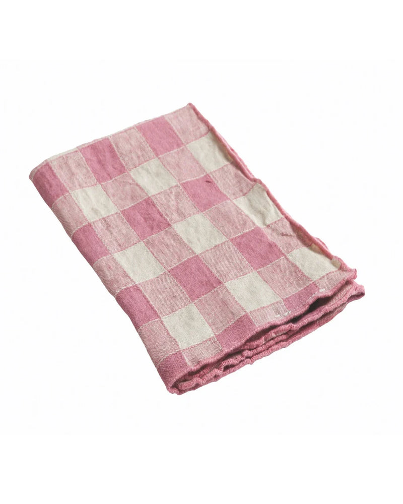 Vintage Vichy Bourdon Napkin in Rose Zizi, from Maison de Vacances