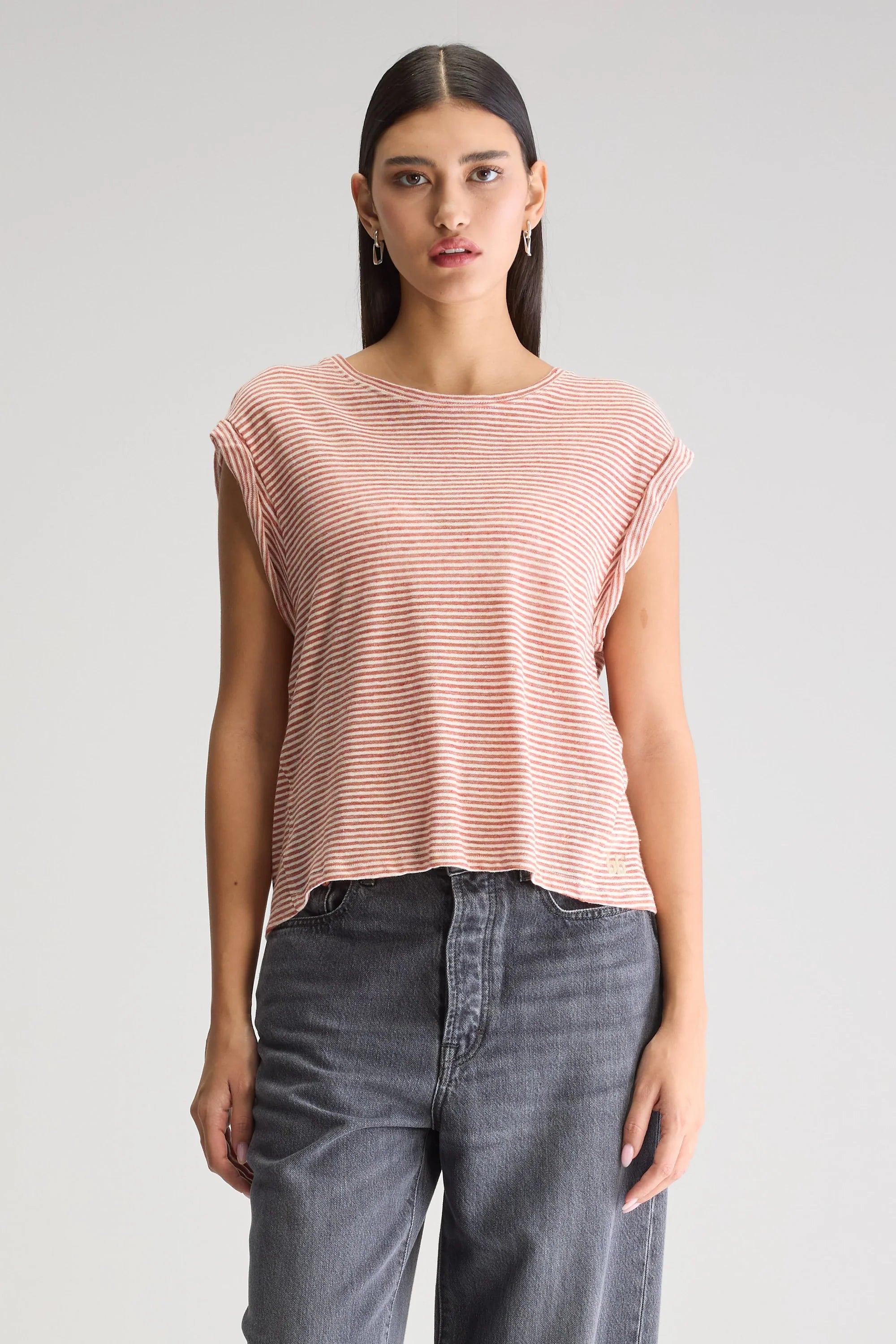 Vlyn Striped T-Shirt in Piment & Shell, from Bellerose