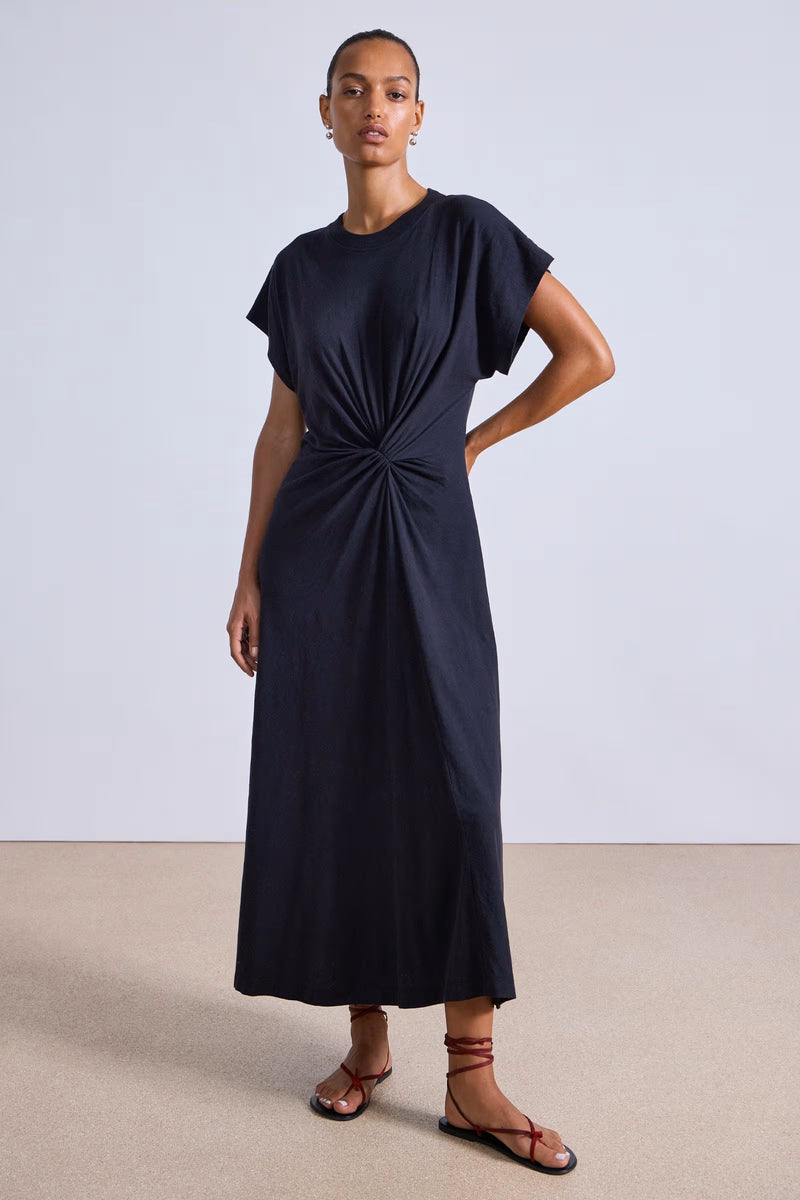 Volta Twist Dress in Black, from Apiece Apart