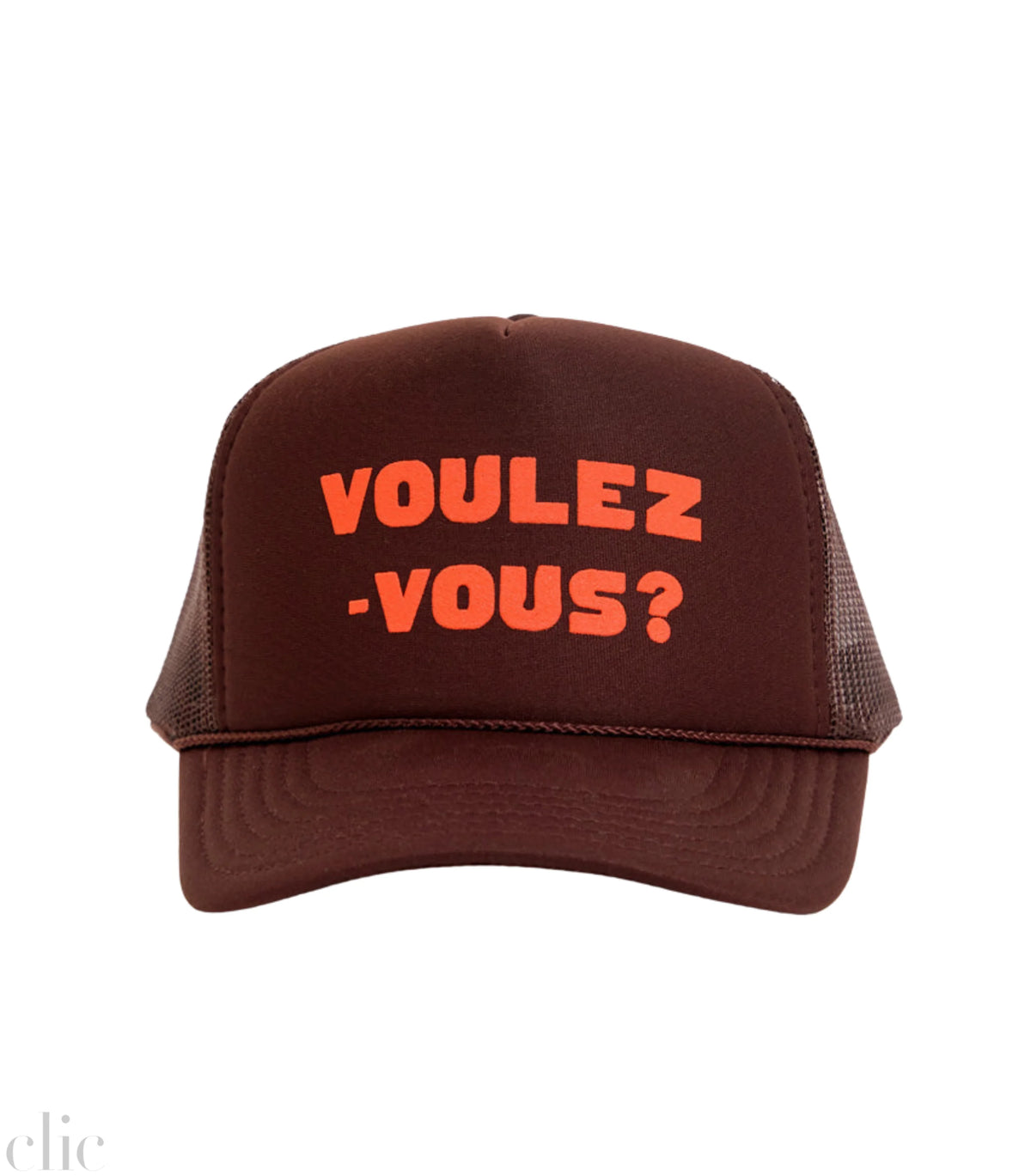 Voulez-Vous Trucker Hat in Chocolate, from Clare V