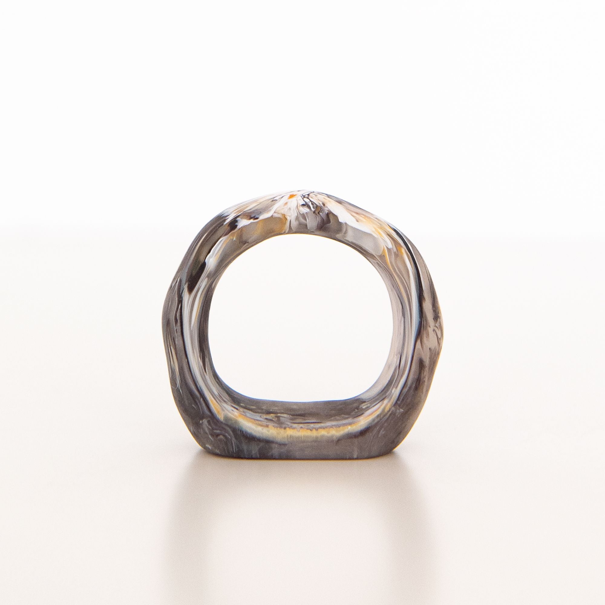 Set of 6 Napkin Rings in Mocha Swirl, from Nashi Home