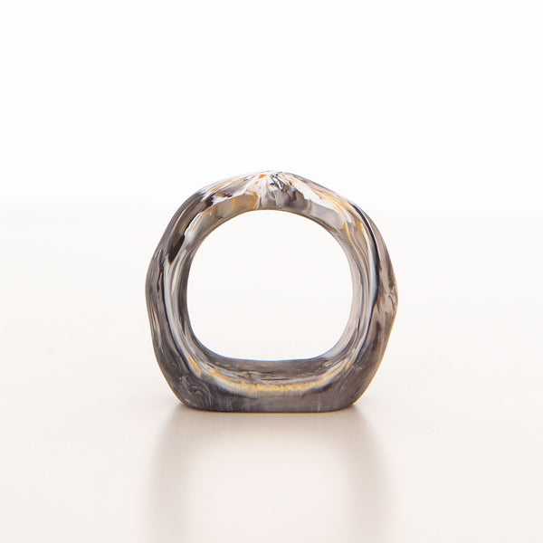 Set of 6 Napkin Rings in Mocha Swirl, from Nashi Home
