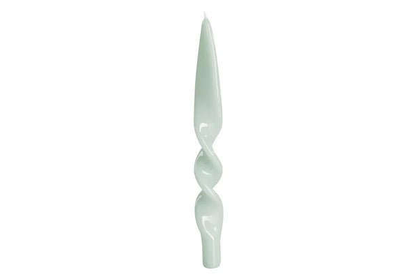 Set of 2 Spiral Candles in Water Green, from Graziani