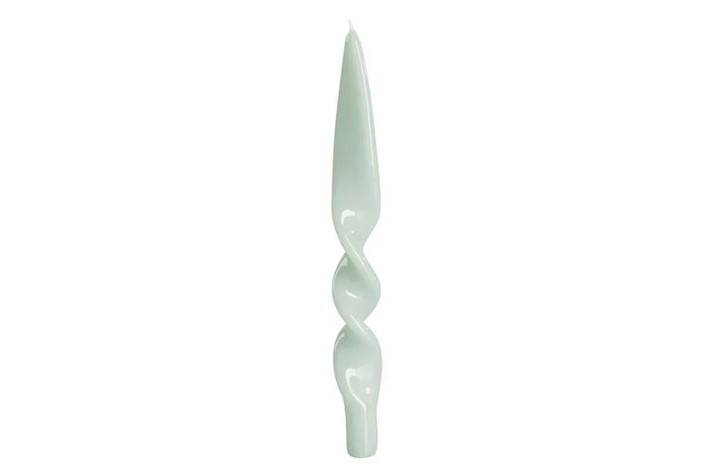 Set of 2 Spiral Candles in Water Green, from Graziani