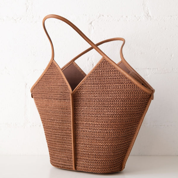 Calella Raffia in Tan and Dark Brown, from Hereu