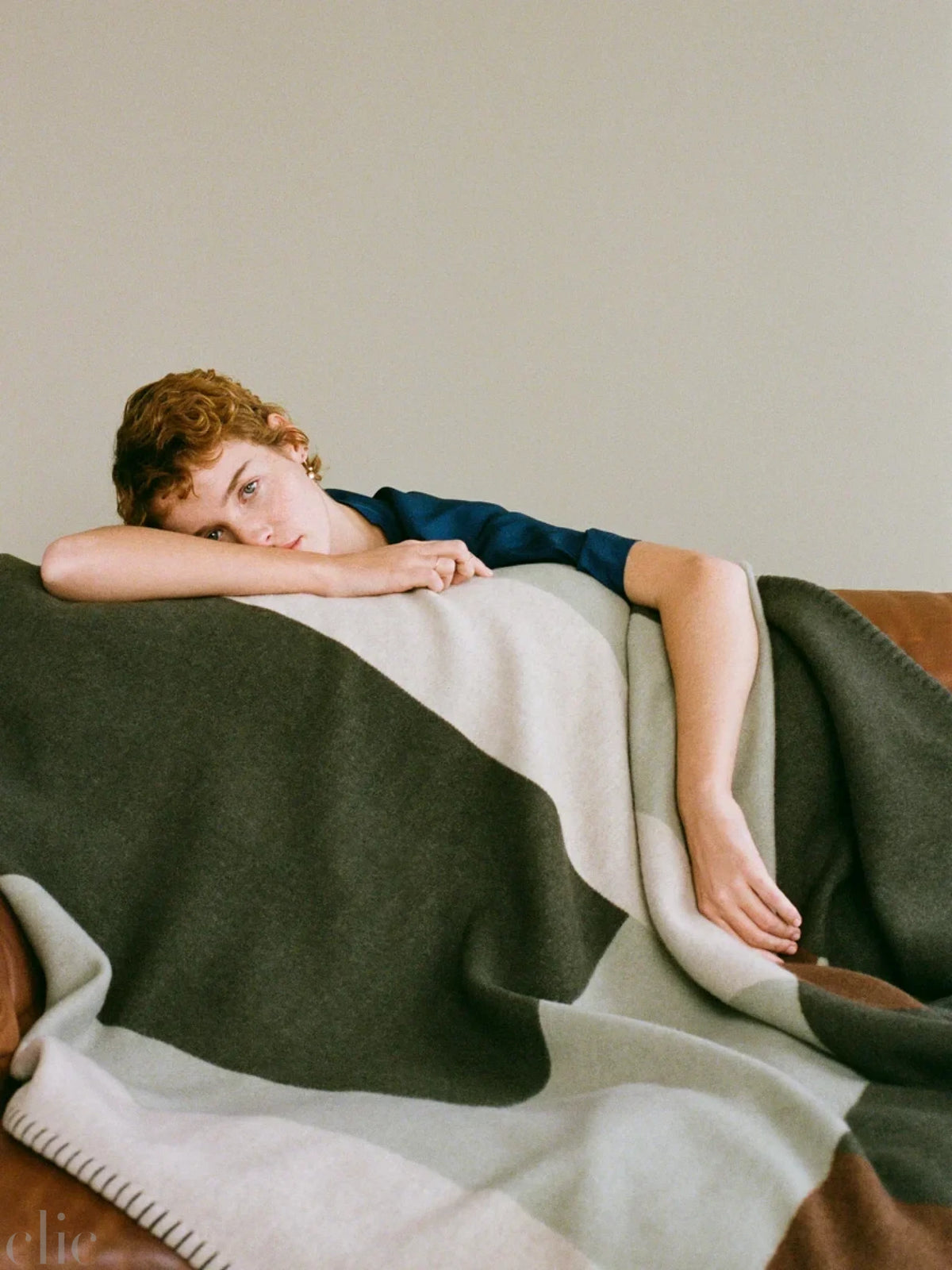Oran Jacquard Design Blanket in Rover Green