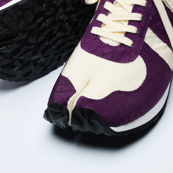 Tabi Trainer Airbag Sneakers in White and Purple, from Tabito