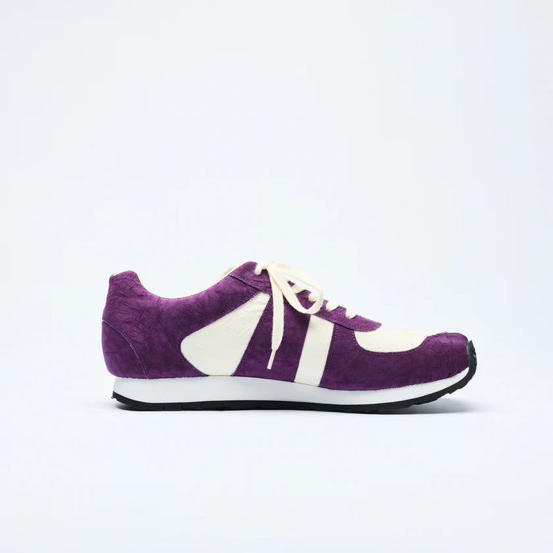 Tabi Trainer Airbag Sneakers in White and Purple, from Tabito