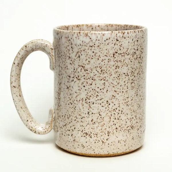 Ceramic Smiley Face Mug in Beige, from White Squirrel Clayworks