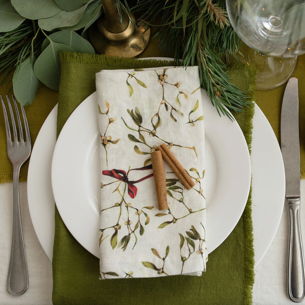 Mistletoe Napkins, from Linen Tales