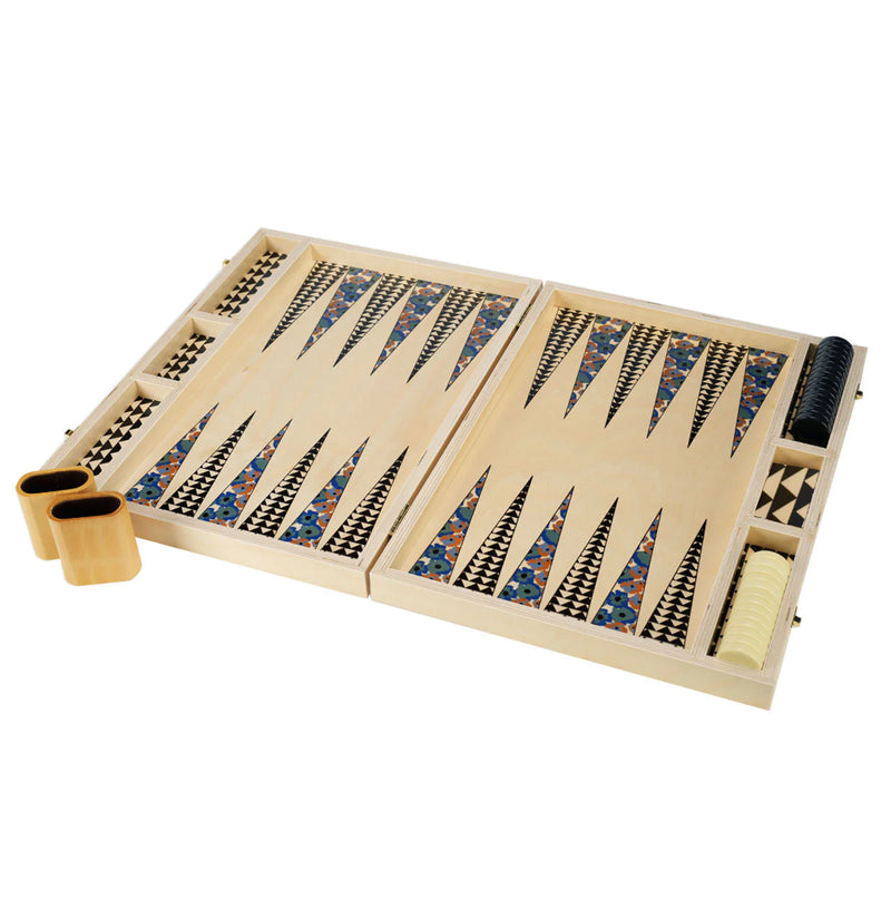 Poppy Teal Tabletop Backgammon Set, from Wolfum Studio