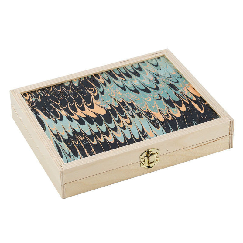 Seafoam Marble Travel Backgammon Set, from Wolfum