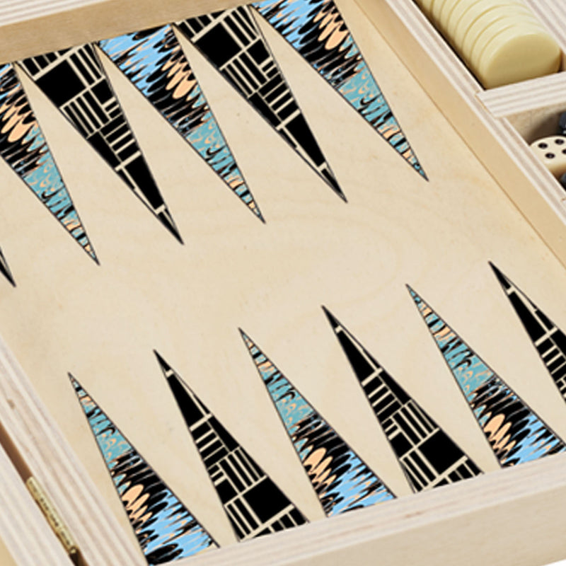 Seafoam Marble Travel Backgammon Set, from Wolfum