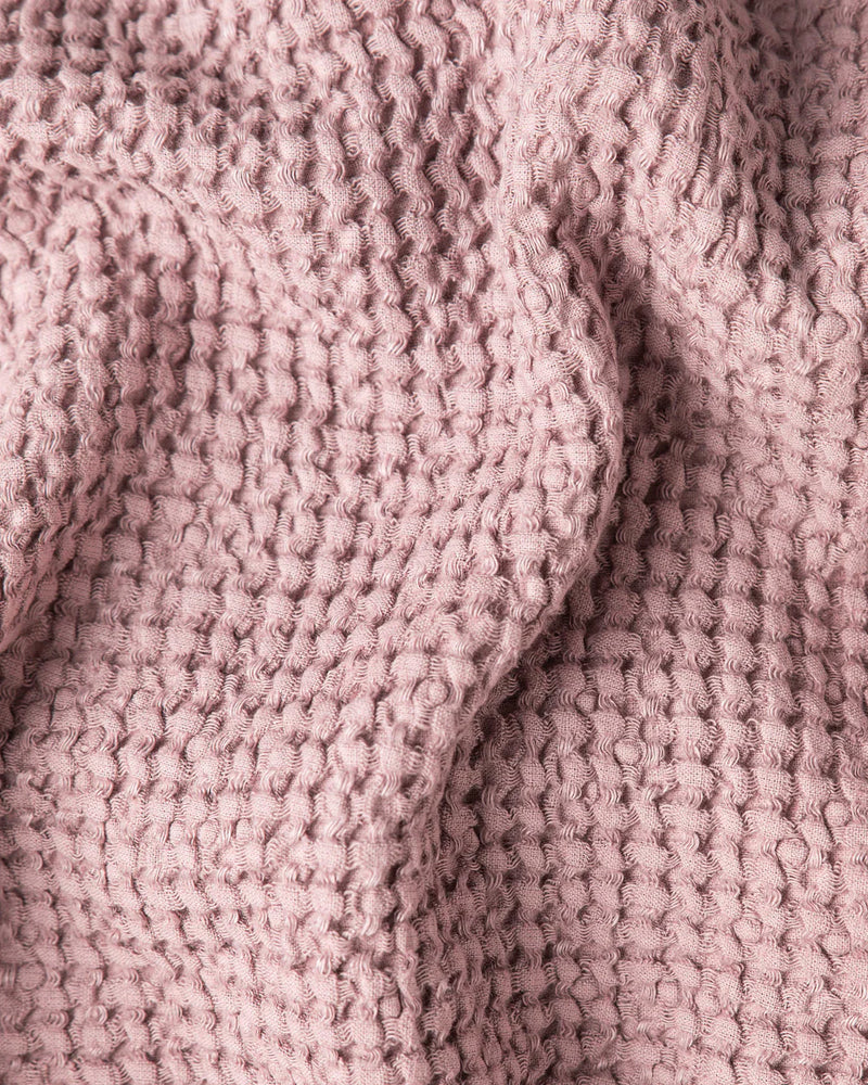 Linen Waffle Blanket in Woodrose, from MagicLinen