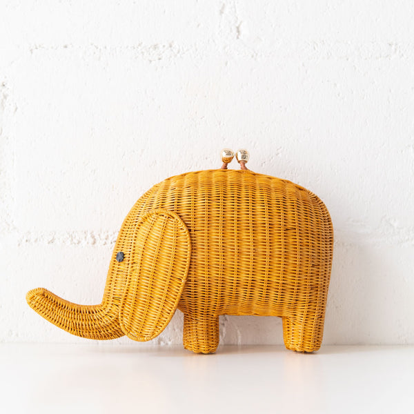 Harry Elephant Wicker Bag in Honey, from Serpui