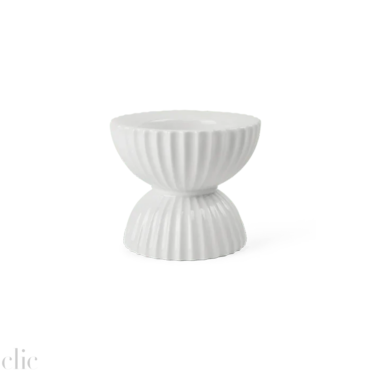 Small Tura Candleholder in White, from Lyngby Porcelaen
