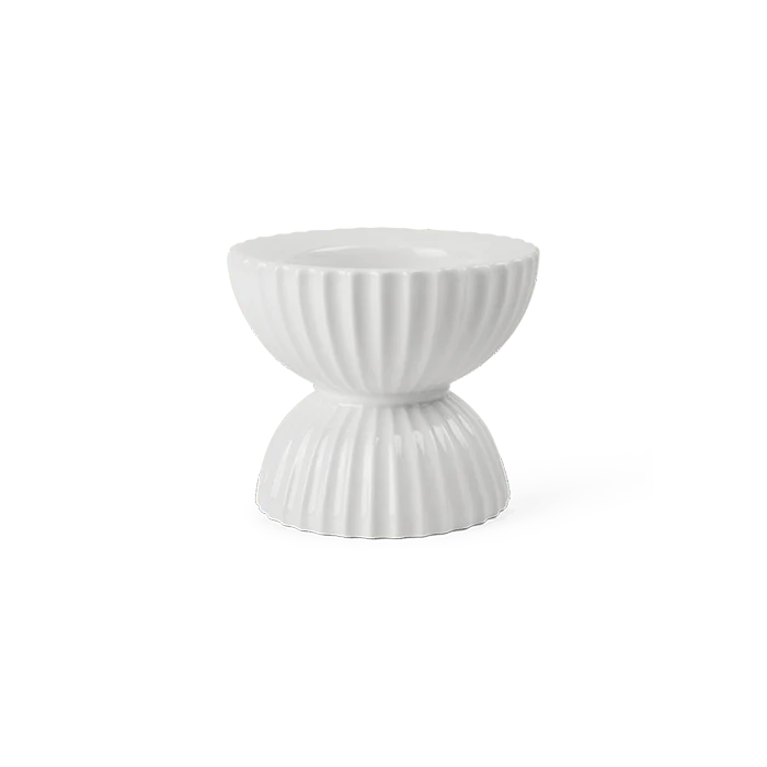 Small Tura Candleholder in White, from Lyngby Porcelaen