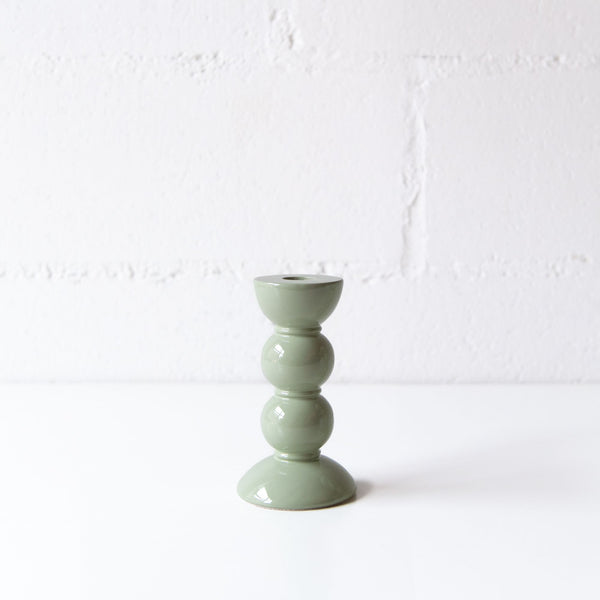 Bobbin Candle Stick Holder in Sage, from Addison Ross