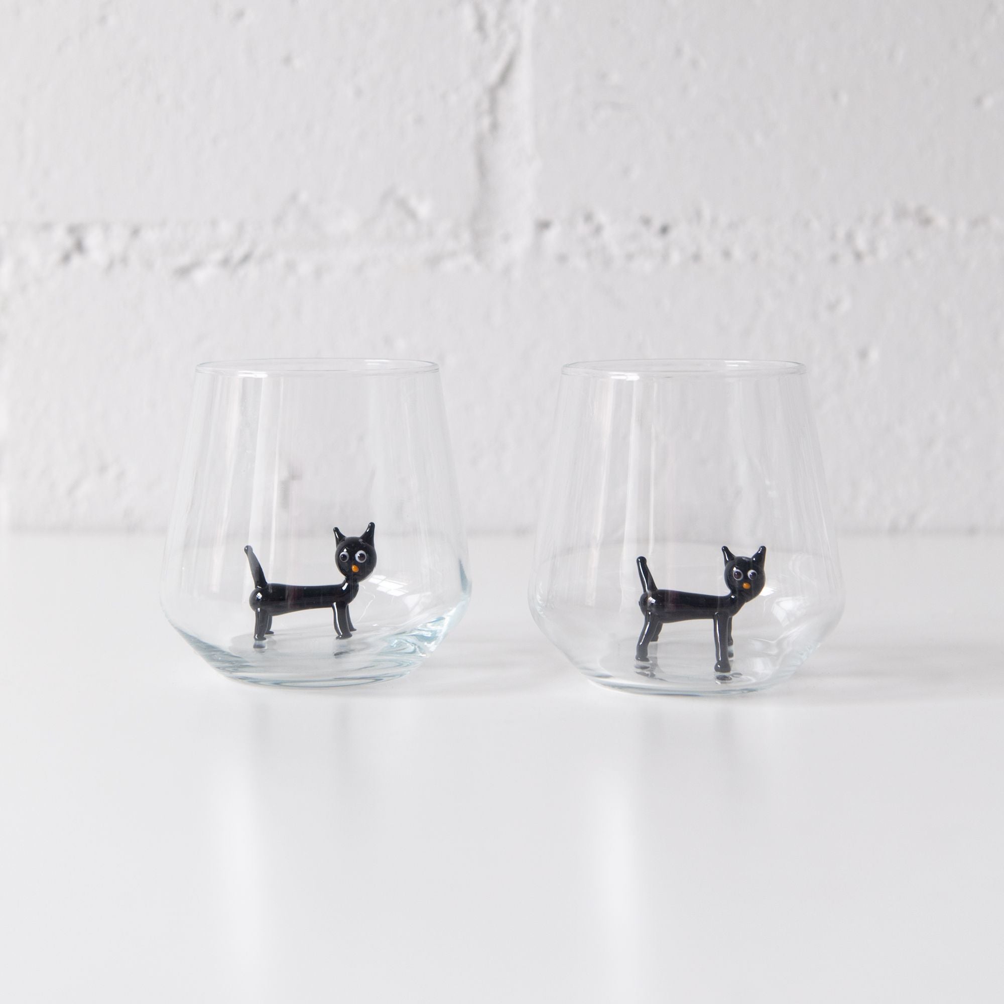 Black Cat Drinking Glass, from Minizoo