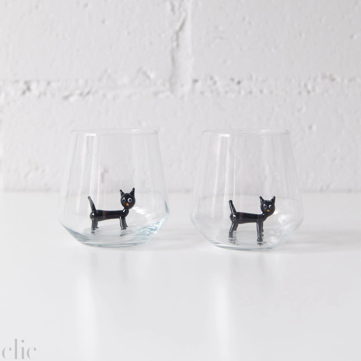 Black Cat Drinking Glass