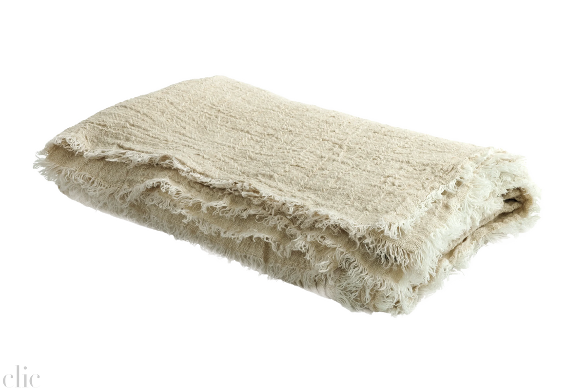 Crepon Throw in Foir Di Latte, from Maison de Vacances