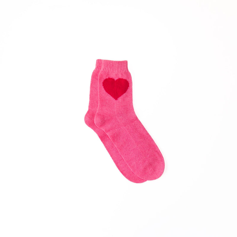 Cashmere Heart Socks in Candy Cherry, from Jumper 1234