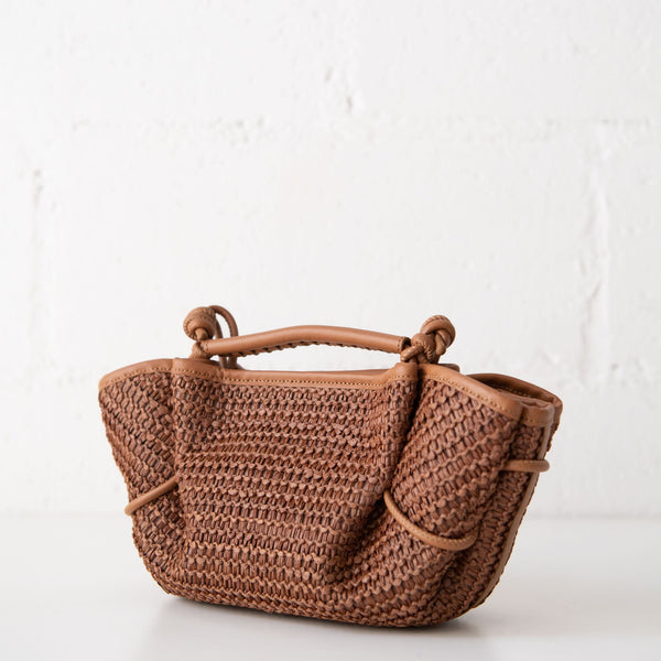 Arta Mini Raffia Bag in Tan, from Hereu