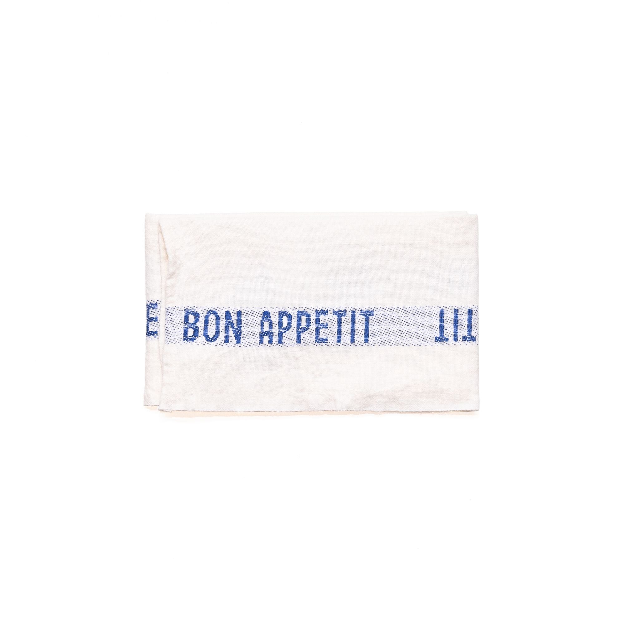 Bon Appetit Tea Towel in White Blue, from Charvet Editions