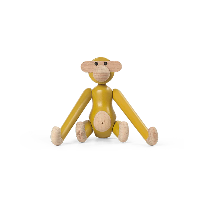 Mini Monkey in Vintage Yellow, from Kay Bojesen
